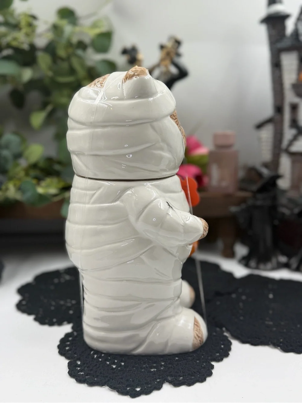 Creepy Critters Mummy Teddy Bear Halloween Cookie Jar Pumpkin Viral NWT